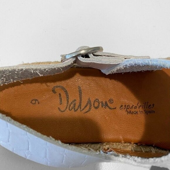 Dalsom Espadrilles Sandals Shoes White Crocodile Leather 9 - Picture 9 of 9